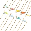 Ocean Synthetic Turquois Starfish & Handmade Porcelain Fish Pendant 304 Stainless Steel Cable Chain Necklaces NJEW-JN06139-2