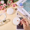 Flat Round White Cement Painting Rock DIY-WH0783-012-3