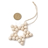 Star Wood Beads Pendant Decorations HJEW-TA00299-3