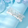 3Pcs Natural Quartz Crystal & Synthetic White Howlite & Natural White Moonstone Chip Beaded Stretch Bracelet Sets BJEW-JB10857-2