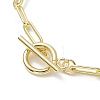 Golden 304 Stainless Steel Charm Bracelets with Brass Paperclip Chains BJEW-JB10031-04-4