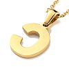 Ion Plating(IP) Initial Letter 304 Stainless Steel Pendant Necklaces NJEW-M199-01G-C-2