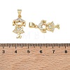 Brass Micro Pave Clear Cubic Zirconia Pendants CU-CBA9AFC-01G-18-3