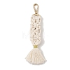 Handmade Macrame Nylon Thread Pendant Decorations HJEW-P019-06G-03-2