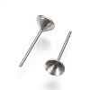 304 Stainless Steel Post Stud Earring Settings STAS-I097-006C-P-1