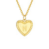 Golden Tone Brass Cable Chain Letter Heart Pendant Necklaces for Women PW-WG67FD6-14-1