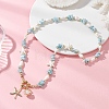 Ocean 304 Stainless Steel Starfish & Alloy Shell Shape Pendant Necklaces NJEW-JN06291-1