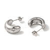 304 Stainless Steel & Rhinestones C-Shaped Stud Earrings for Women EJEW-S237-11-2