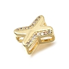 Brass Micro Pave Clear Cubic Zirconia Initial Spacer Bars KK-E802-34G-X-2