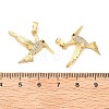 Brass Micro Pave Clear Cubic Zirconia Pendants KK-G533-07B-G-3