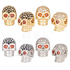 8Pcs 4 Colors Brass Micro Pave Cubic Zirconia Beads KK-PH0006-30-1