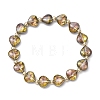 Electroplate Glass Heart Beaded Stretch Bracelets for Woman BJEW-JB11269-2