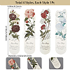4Pcs 4 Styles Brass Flower Bookmarks AJEW-SP0002-28B-2