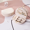 2-Tier Half Round PU Leather Jewelry Boxes PW-WG49FEB-02-1