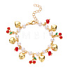 Alloy Enamel & Plastic Pearl & Heart CCB Plastic & Glass Charm Bracelets for Women FS-WG6C398-03-2