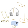 4Pcs 2 Styles Iron Headset Holders AJEW-DR0002-61G-1