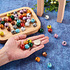 Beadthoven 54Pcs 9 Colors Natural Wood Beads WOOD-BT0001-08-12