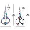 2Pcs 2 Style Stainless Steel Embroidery Scissors TOOL-SC0001-41-2