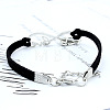 Infinity & Paw Print & Word Love Alloy with Suede Cord Charm Bracelets FS-WG0006A-06-2