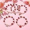 Natural & Synthetic Mixed Gemstone Round Beaded Stretch Bracelet BJEW-JB09588-5