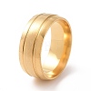 201 Stainless Steel Double Grooved Finger Ring for Women RJEW-I089-01G-1