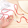 16Pcs 2 Colors Gold Foil Rabbit Pendant Necklaces Set with Red Ropes NJEW-CA0001-08-3