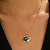 Bohemian Ocean Brass Enamel with Imitaiton Pearl Ring with Starfish and Shell Pendant Necklaces for Women QC9894-3
