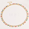Brass Pave Cubic Zirconia Horse Eye Fringe Tennis Necklaces for Women WG35F58-03-1