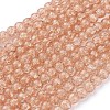 Spray Painted Crackle Glass Beads Strands CCG-Q001-8mm-05-2