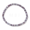 Natural Lilac Jade Flat Round Beaded Stretch Bracelets for Women BJEW-JB09717-03-1