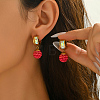 Stainless Steel Plastic Round Hoop Earrings EW3198-1-1
