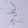 Trendy Real Platinum Plated Eco-Friendly Tin Alloy Czech Rhinestone Heart Pendant Necklaces NJEW-BB13780-P-2