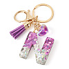 Alloy Resin Heart Keychains KEYC-TADJ0002-01G-N-2