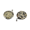 Natural Dalmatian Jasper Flat Round Pendants G-Q188-01P-14-2