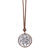Tree of Life Alloy Pendant Imitation Leather Cord Adjustable Necklaces FS-WG37634-01-5