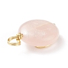 Natural Rose Quartz Gemstone Pendants PALLOY-JF01751-05-4