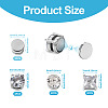 8Pcs 4 Style Clear Cubic Zirconia Flat Round Clip-on Earrings EJEW-TA0001-15-3