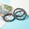 Natural Lava Rock Stretch Bracelet BJEW-JB06835-2