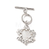 Brass Pave Clear Cubic Zirconia Toggle Clasps KK-M243-09P-01-1