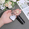 1Pc Heart Alloy & 667 Stainless Steel Macrame Pouch Pendant Decorations HJEW-CP0001-49A-3