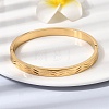 Chevron Engraved 304 Stainless Steel Hinged Bangles BJEW-D408-28G-4