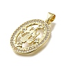 Brass Micro Pave Cubic Zirconia Pendants KK-C090-35G-07-2