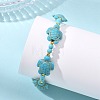 Synthetic Turquoise & Brass Beads Stretch  Bracelets for Women Men BJEW-JB13876-02-2