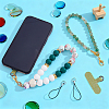 4Pcs Silicone & Wood & Plastic Cell Phone Lanyard Tether HJEW-GA00088-4