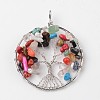 Tree of Life Mixed Stone Big Pendants G-L455-D04-1