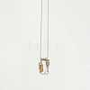 304 Stainless Steel Rectangle Frame with Ring Pendant Necklaces for Women FS-WG90439-01-3