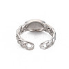 Enamel Oval Open Cuff Ring RJEW-S038-216-2