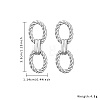304 Stainless Steel Oval Dangle Stud Earrings LU8104-4-2