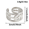 304 Stainless Steel Cuff Open Rings for Women UM3749-1-1
