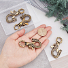 4Pcs 2 Styles Tibetan Style Brass Lobster Claw Clasps FIND-AR0002-52-3